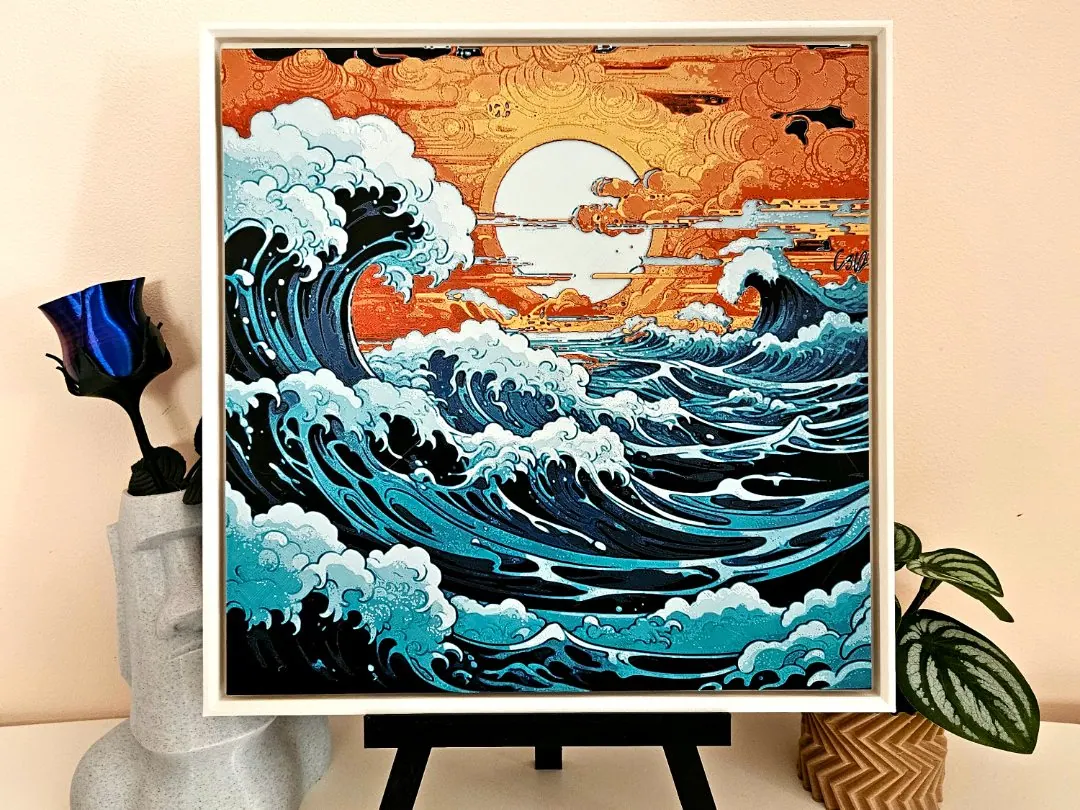 Japanese Wave - Filament Painting (HueForge)